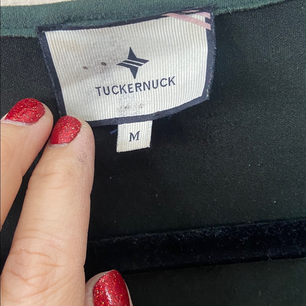 Tuckernuck Faux Suede Easton Blouse Top Women's Hunter Green Medium Casual - Picture 3 of 6